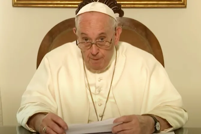 Pope Francis delivers video message